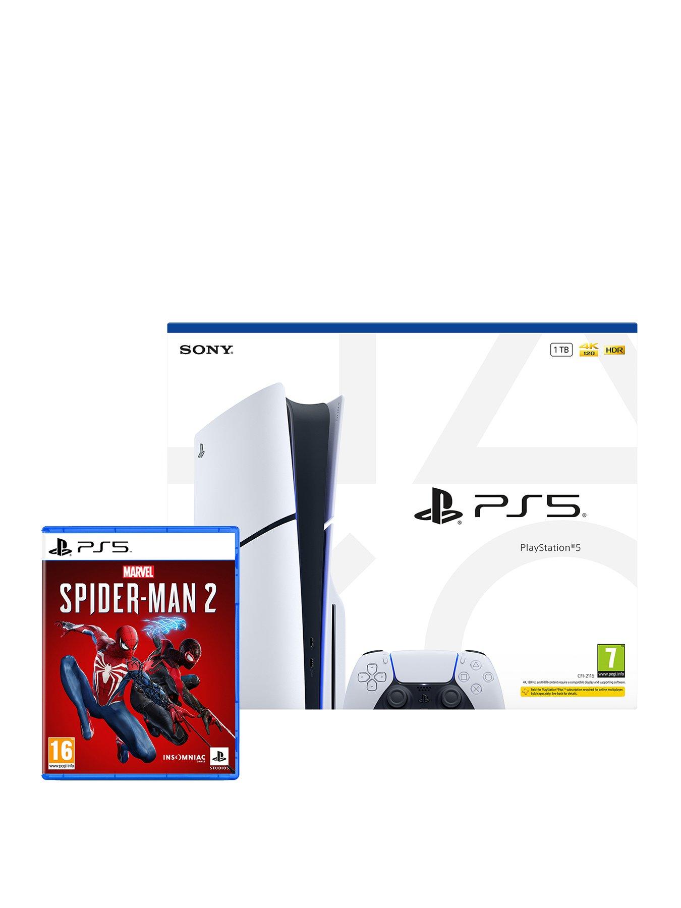Image 1 of 8 of Playstation 5&nbsp;Disc Console &ndash; 1TB &amp; Marvel's Spider-Man 2