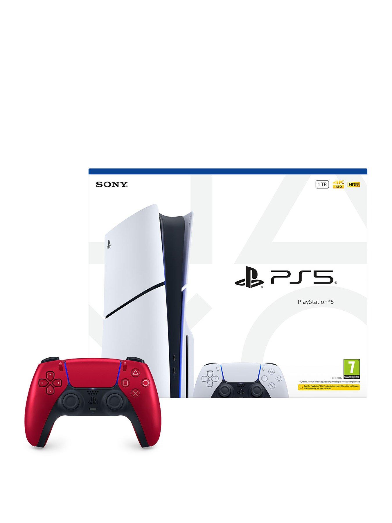 Image 1 of 8 of PlayStation 5 Disc Console &ndash; 1TB &amp;&nbsp;Additional DualSense Wireless Controller - Volcanic Red