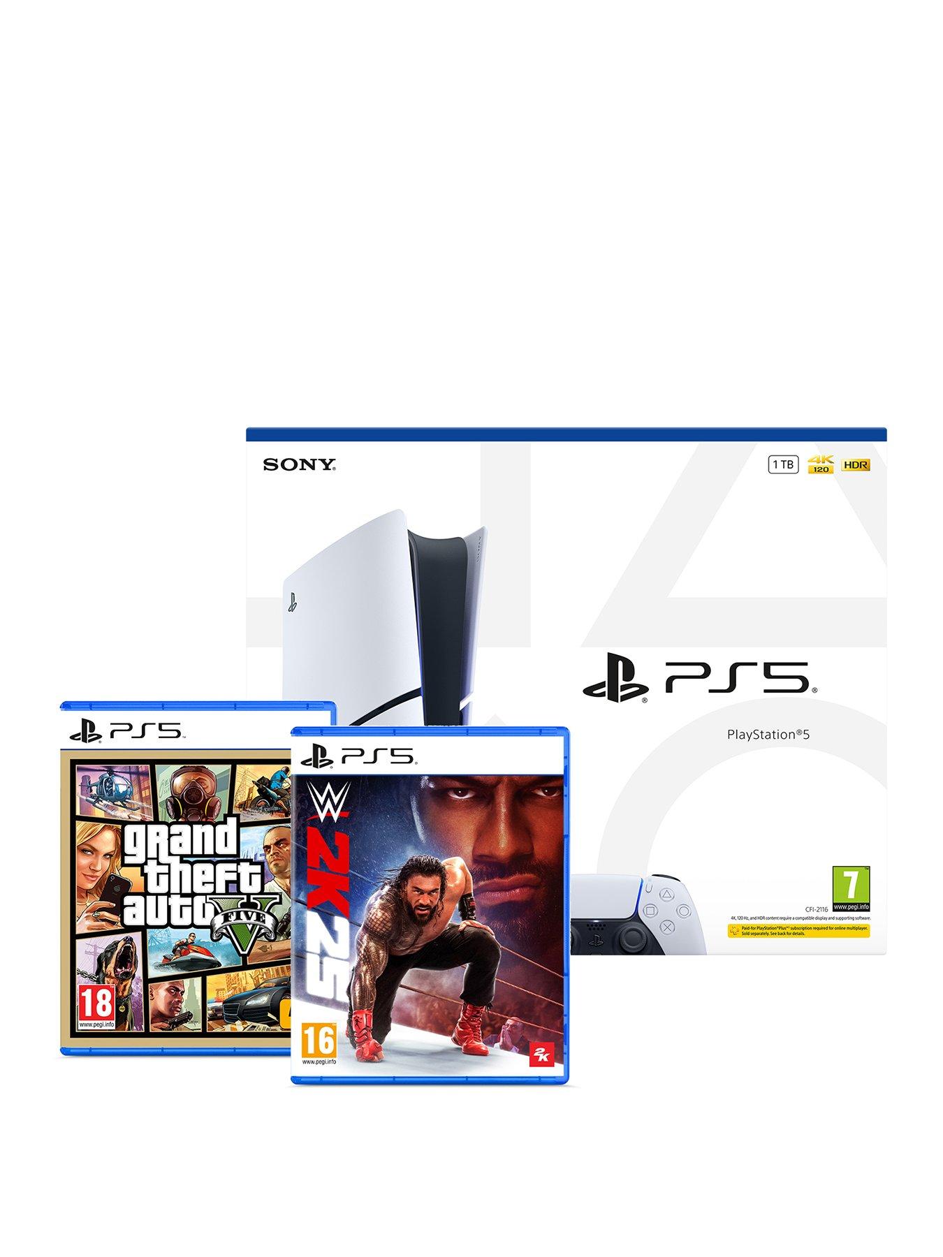  image of playstation-5-disc-console-ndash-1tb-withnbspwwe-2k25-ampnbspgrand-theft-auto-v