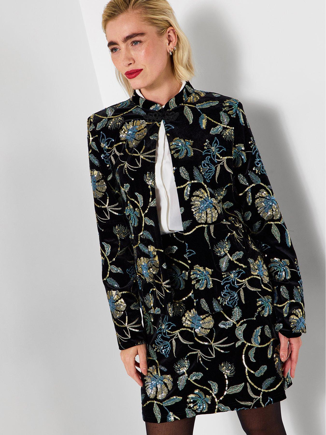  image of joe-browns-sadie-boutique-embroidered-jacket-black