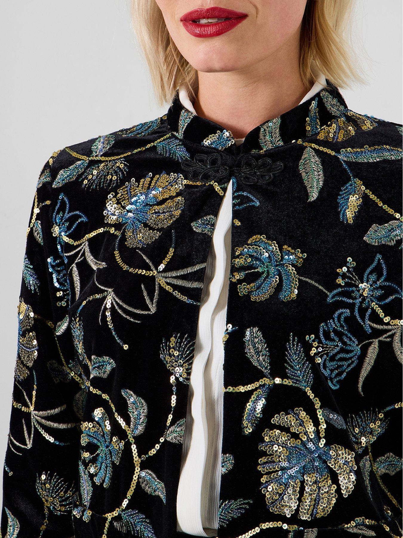  image of joe-browns-sadie-boutique-embroidered-jacket-black