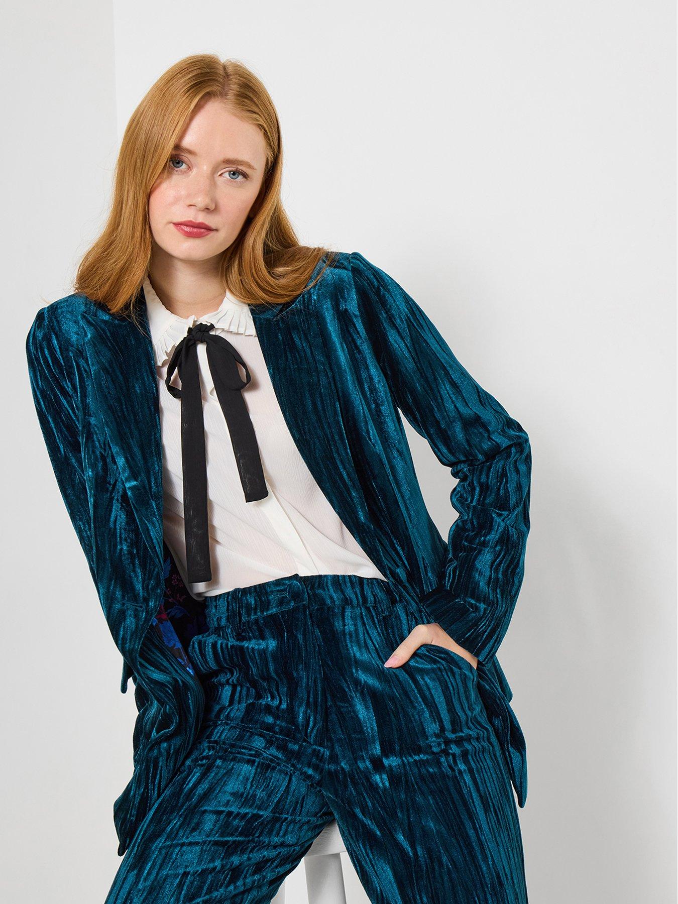 Joe Browns Loretta Crushed Velvet Jacket - Blue