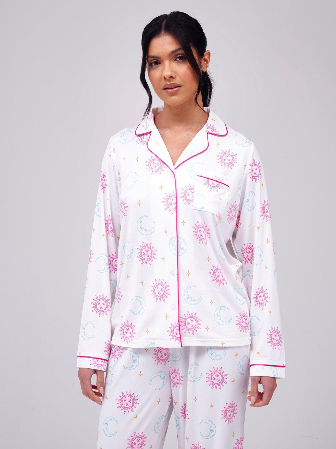 Image 4 of 4 of Loungeable Celestial Printed Super Soft Revere Pyjama Set - Multi