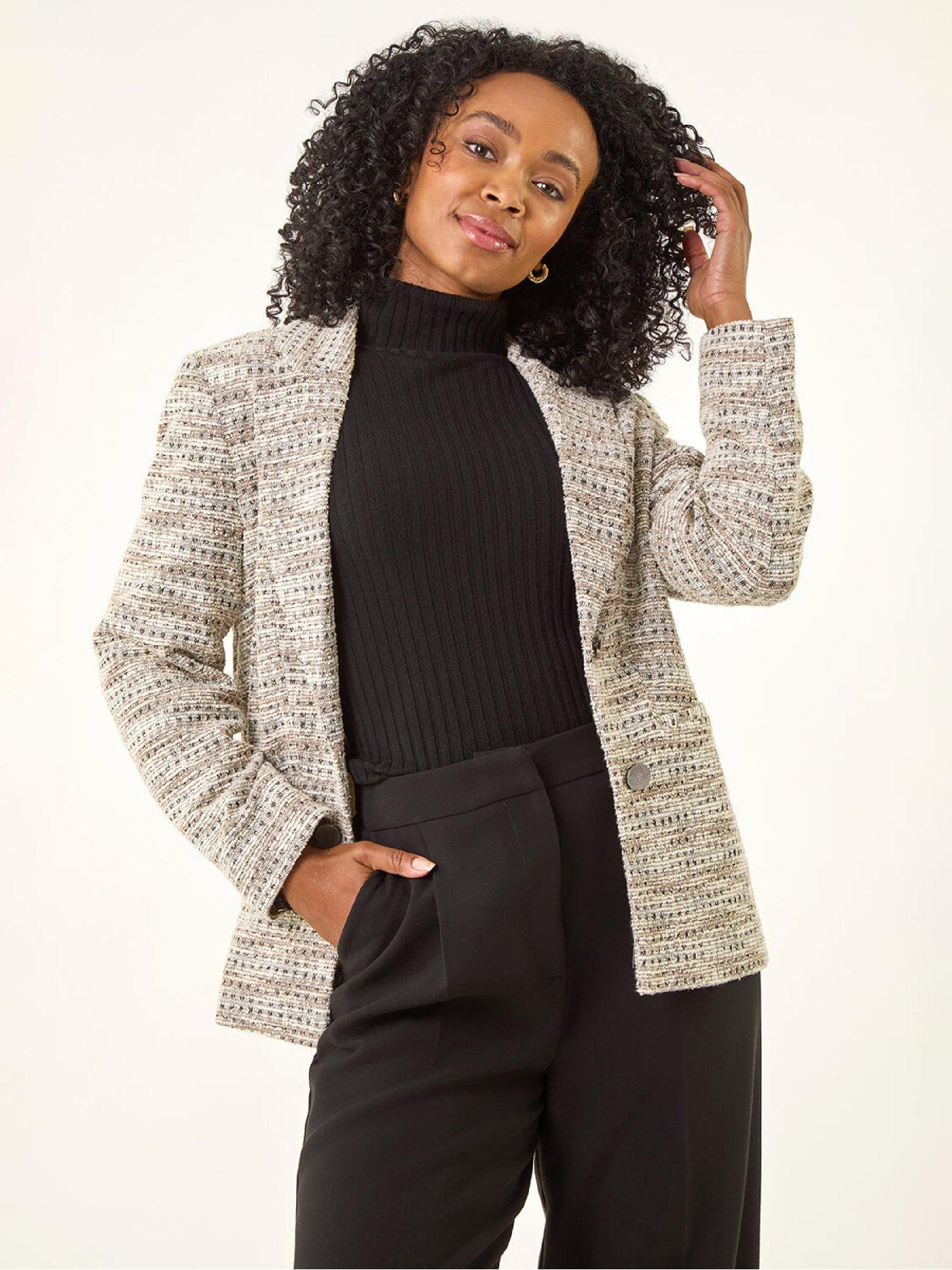 Roman Petite Collared Boucle Jacket - Stone