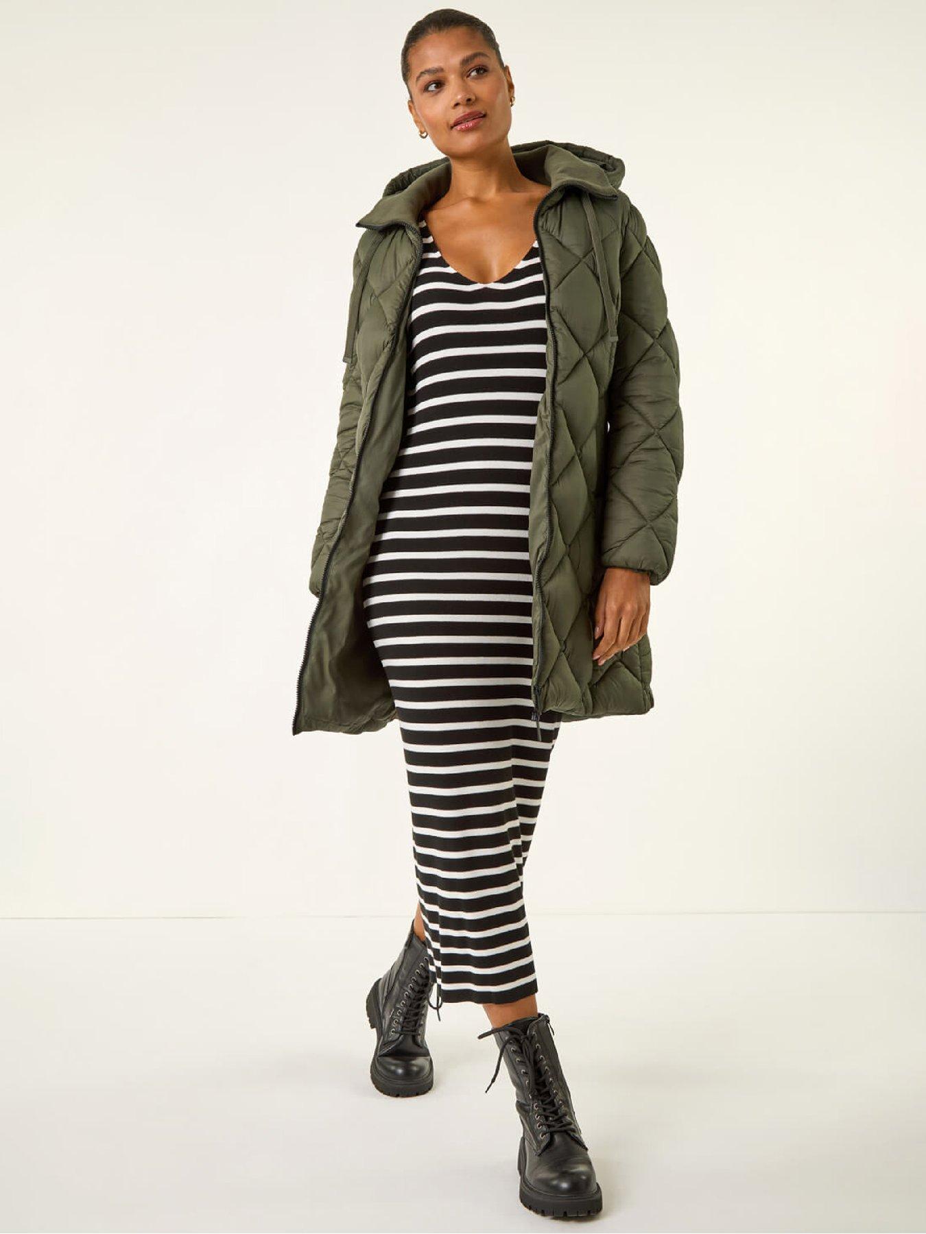  image of roman-diamond-quilt-padded-coat-khaki