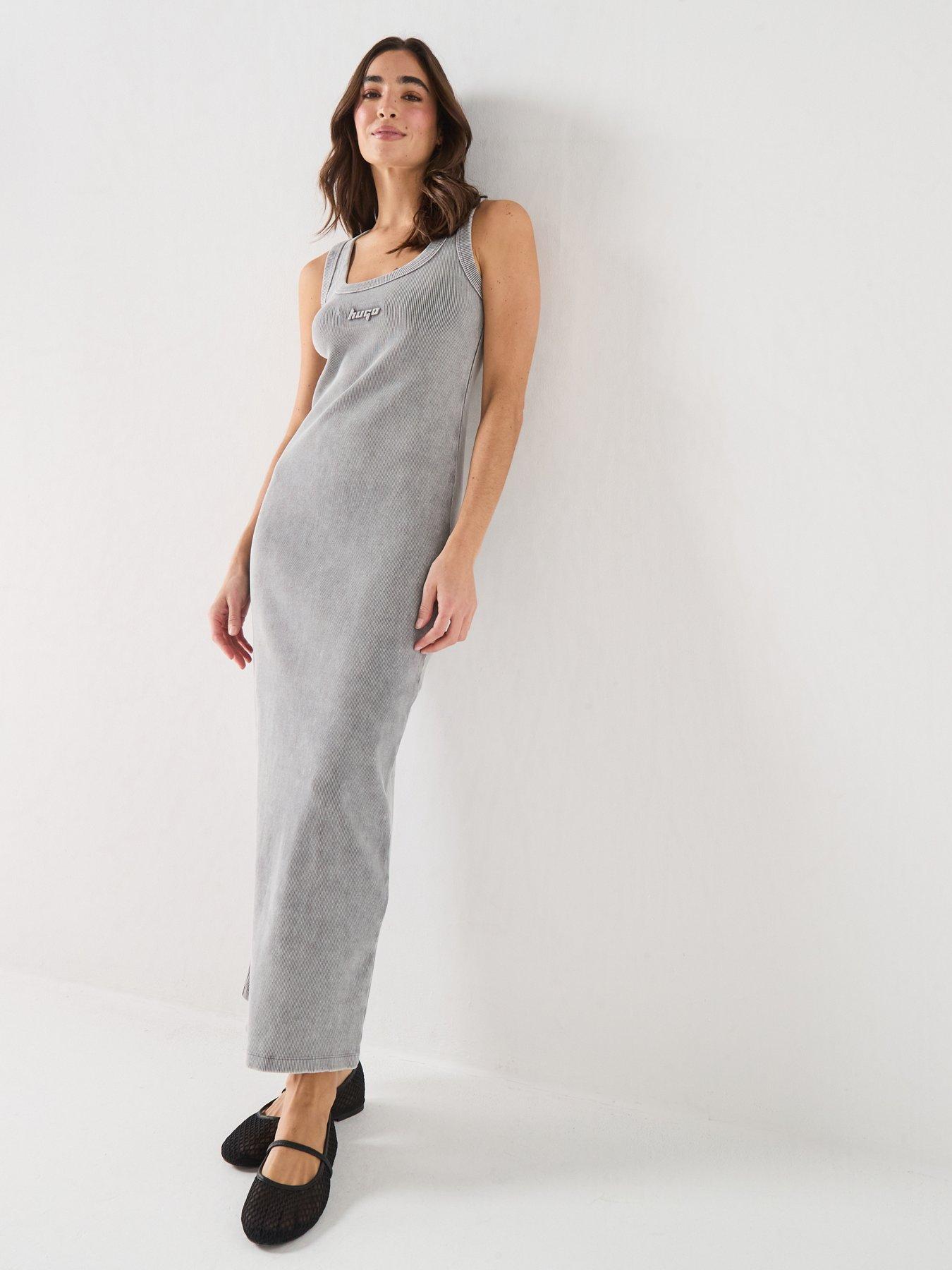 HUGO Niliyo Maxi Jersey Dress - Beige - Light Grey