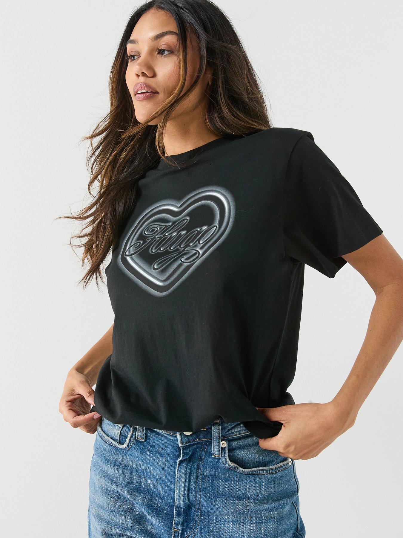  image of hugo-vintage-graphic-tee-black