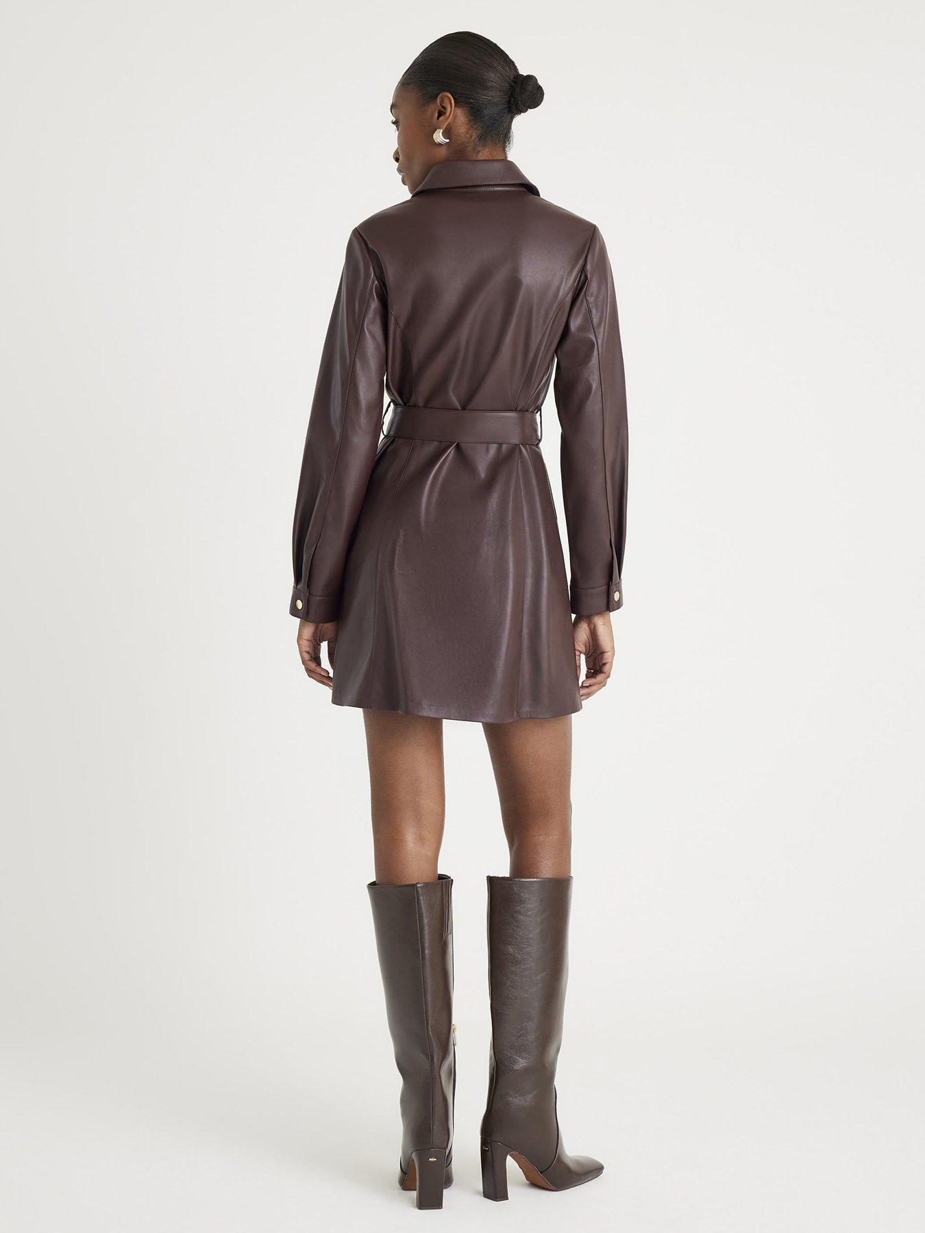 stillFront image of river-island-belted-core-day-dress-red