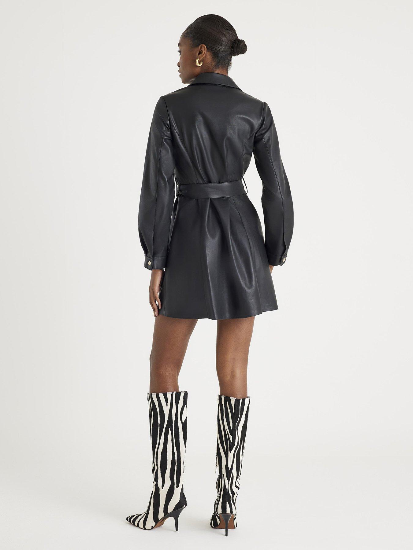  image of river-island-belted-core-day-dress-black