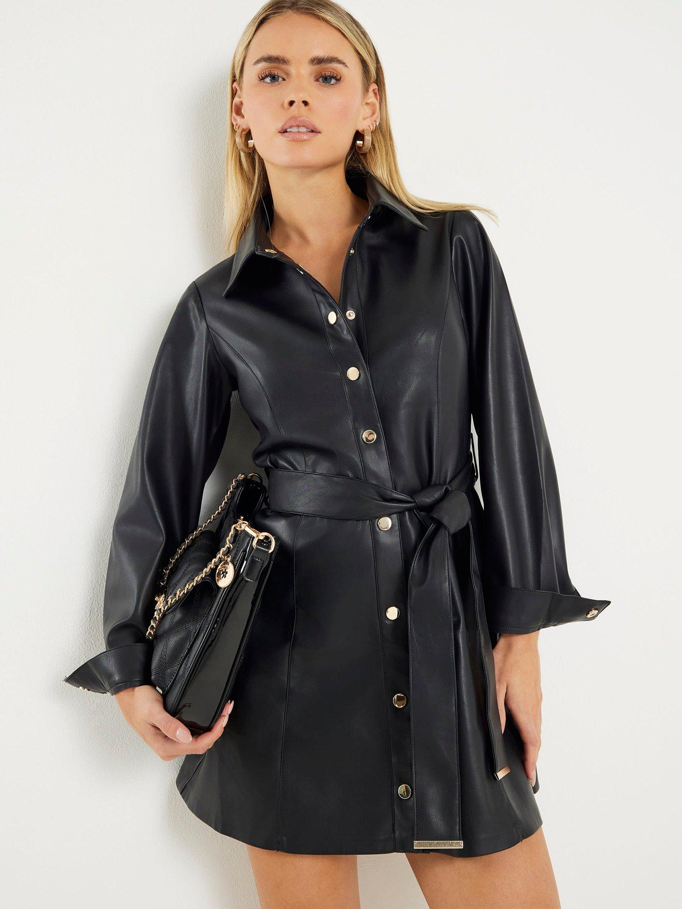 River Island Petite Belted Core Day Dress - Black