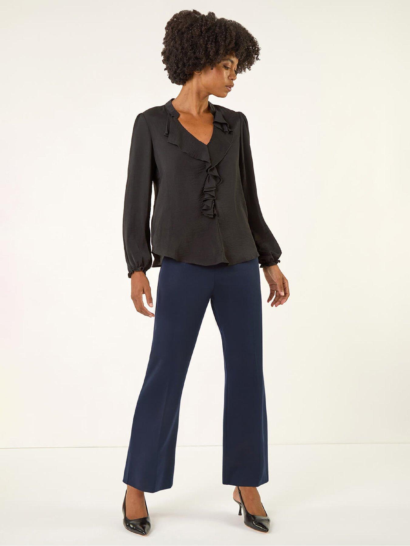  image of roman-straight-leg-ponte-stretch-trouser-navy