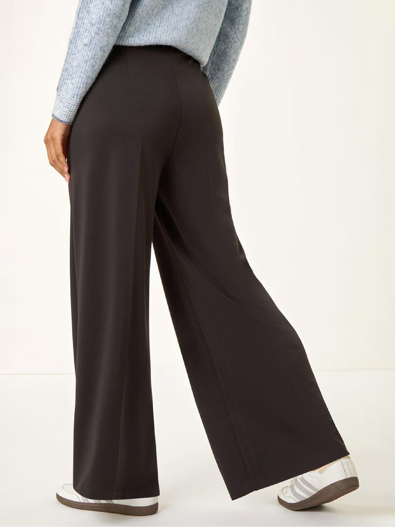  image of roman-wide-leg-ponte-stretch-trouser-black