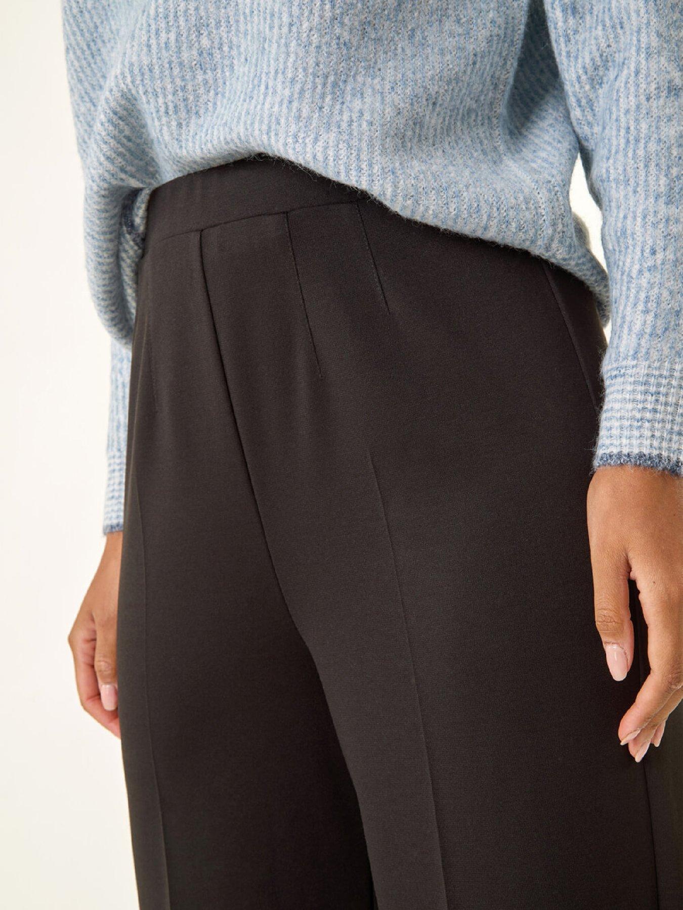  image of roman-wide-leg-ponte-stretch-trouser-black