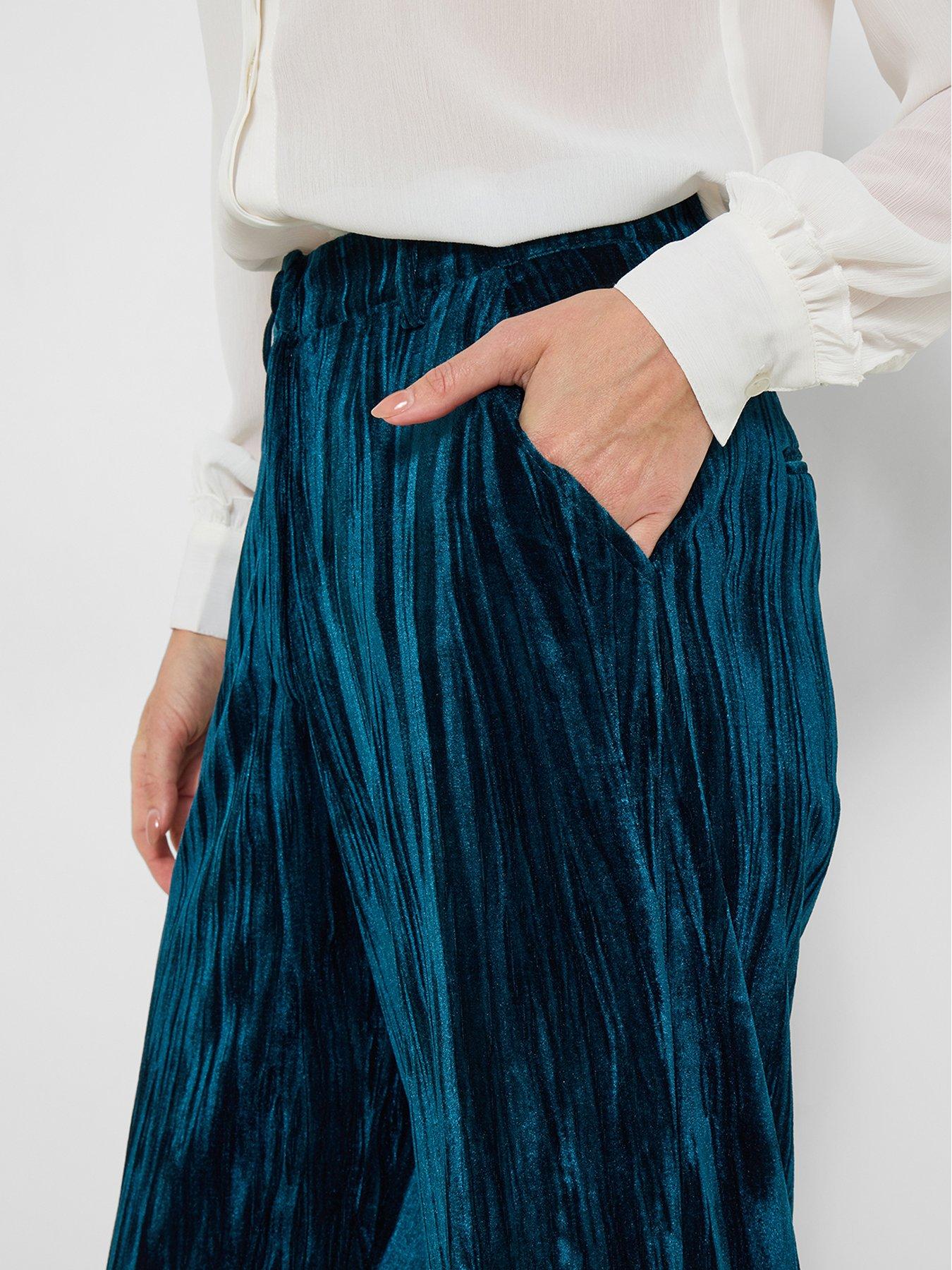 Image 5 of 7 of Joe Browns Loretta Crushed Velvet Trousers - Blue