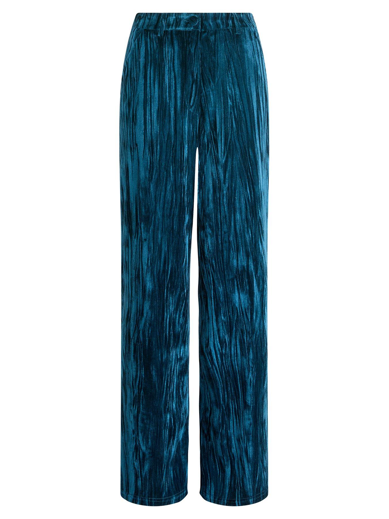 Image 7 of 7 of Joe Browns Loretta Crushed Velvet Trousers - Blue