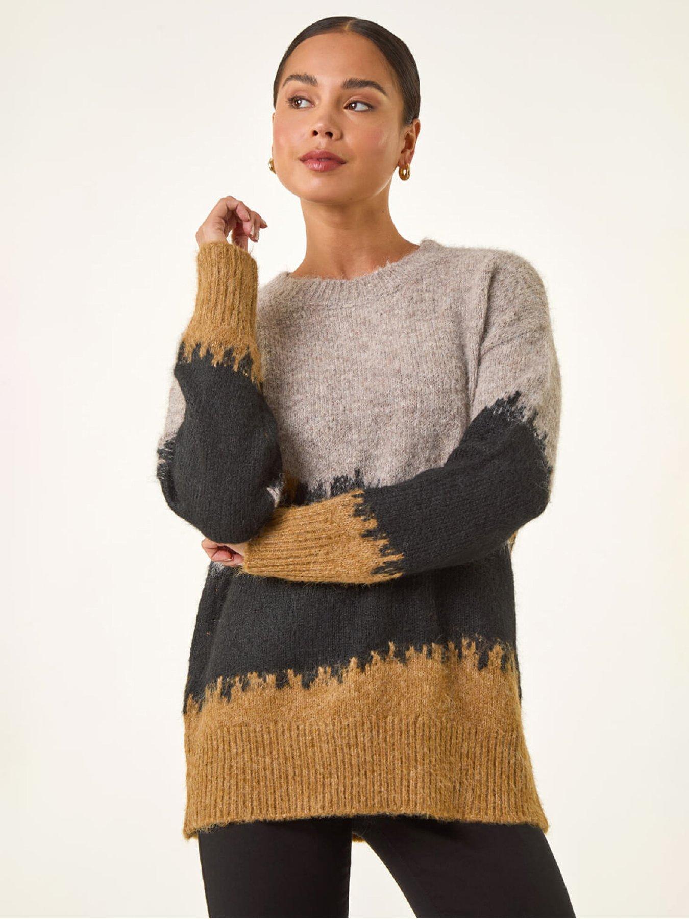 Roman Petite Abstract Knit Jumper - Stone