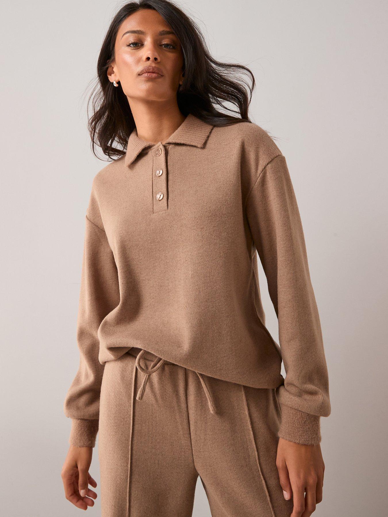 The Very Collection Button Through Soft Touch Co-Ord - Cream