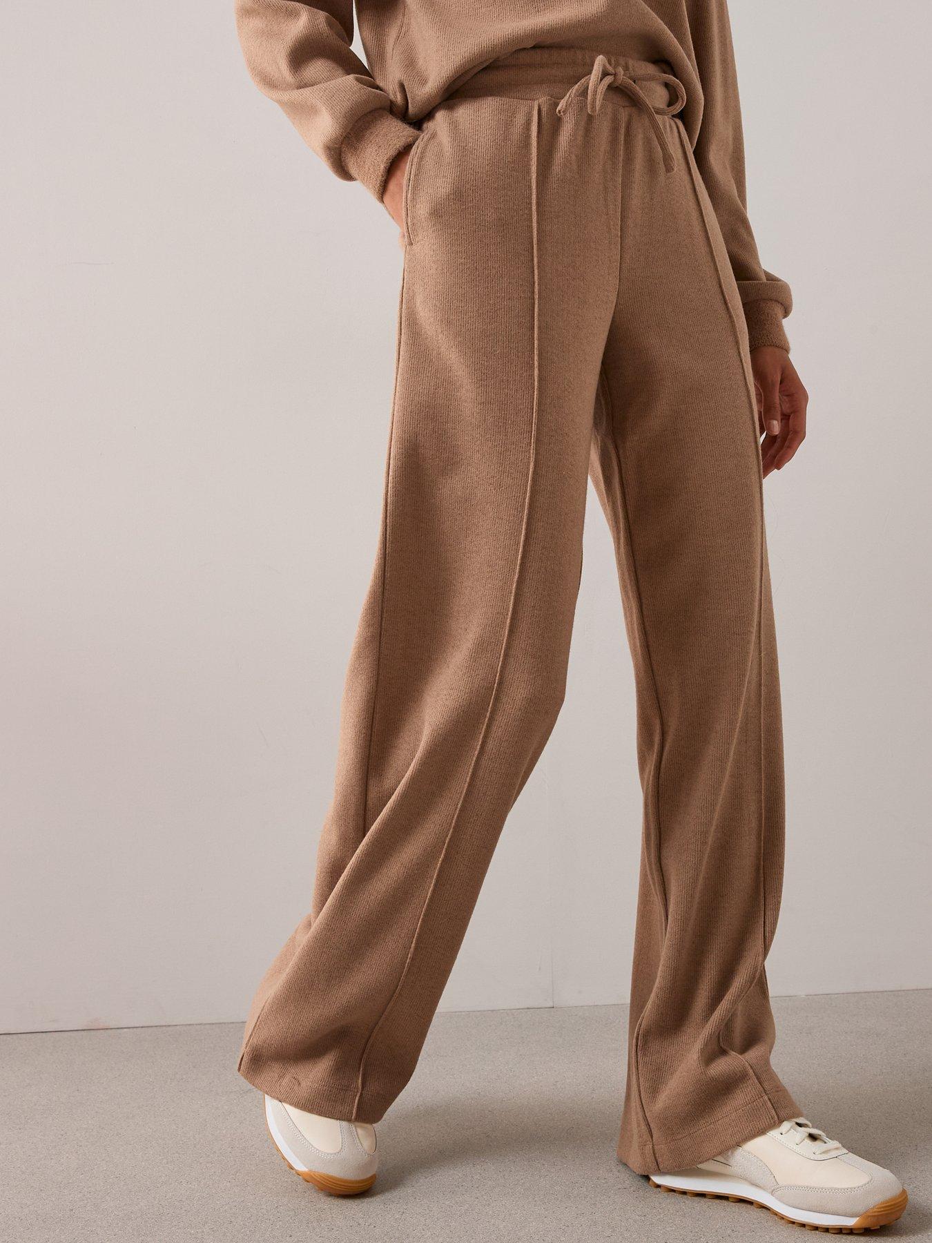 The Very Collection Soft Touch Wide Leg Co-ord Trousers - Neutral