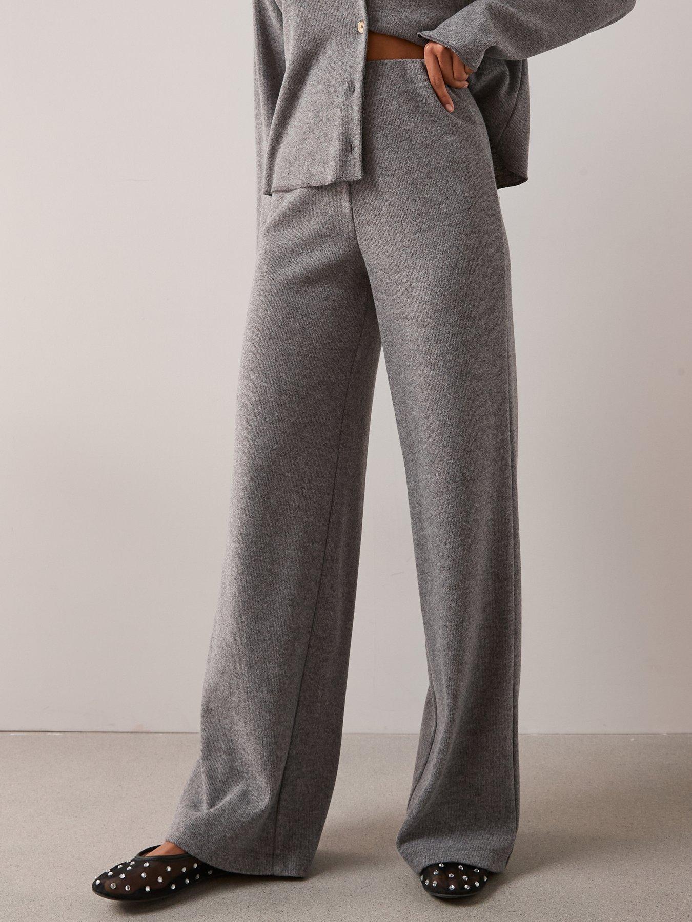 Image 4 of 6 of The Very Collection Textured Wide Leg Trouser Co-Ord - Grey