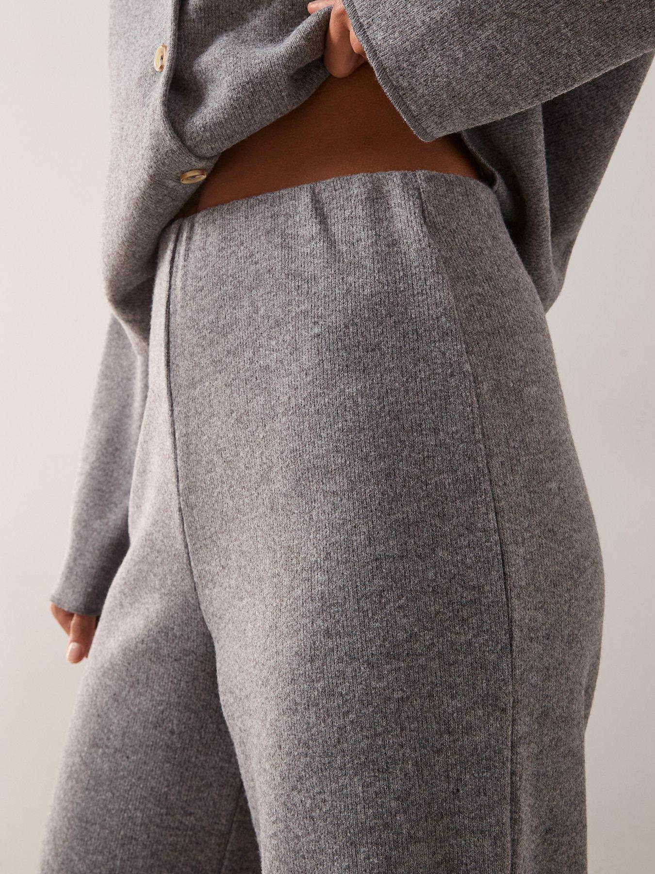 Image 5 of 6 of The Very Collection Textured Wide Leg Trouser Co-Ord - Grey
