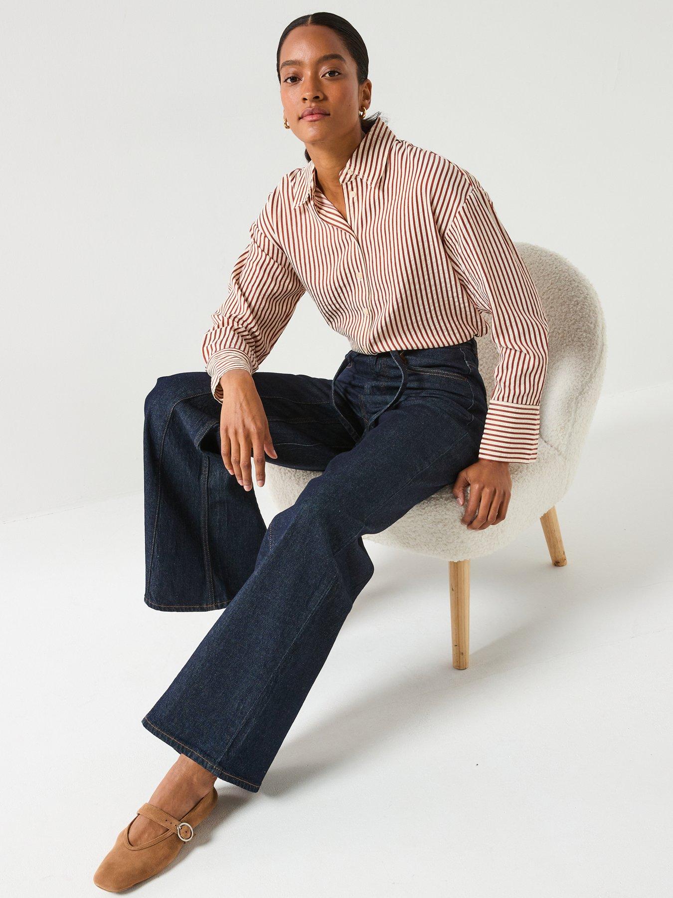  image of aware-high-ride-belted-wide-jeans-blue
