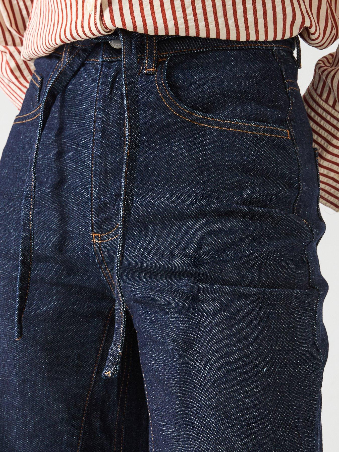  image of aware-high-ride-belted-wide-jeans-blue