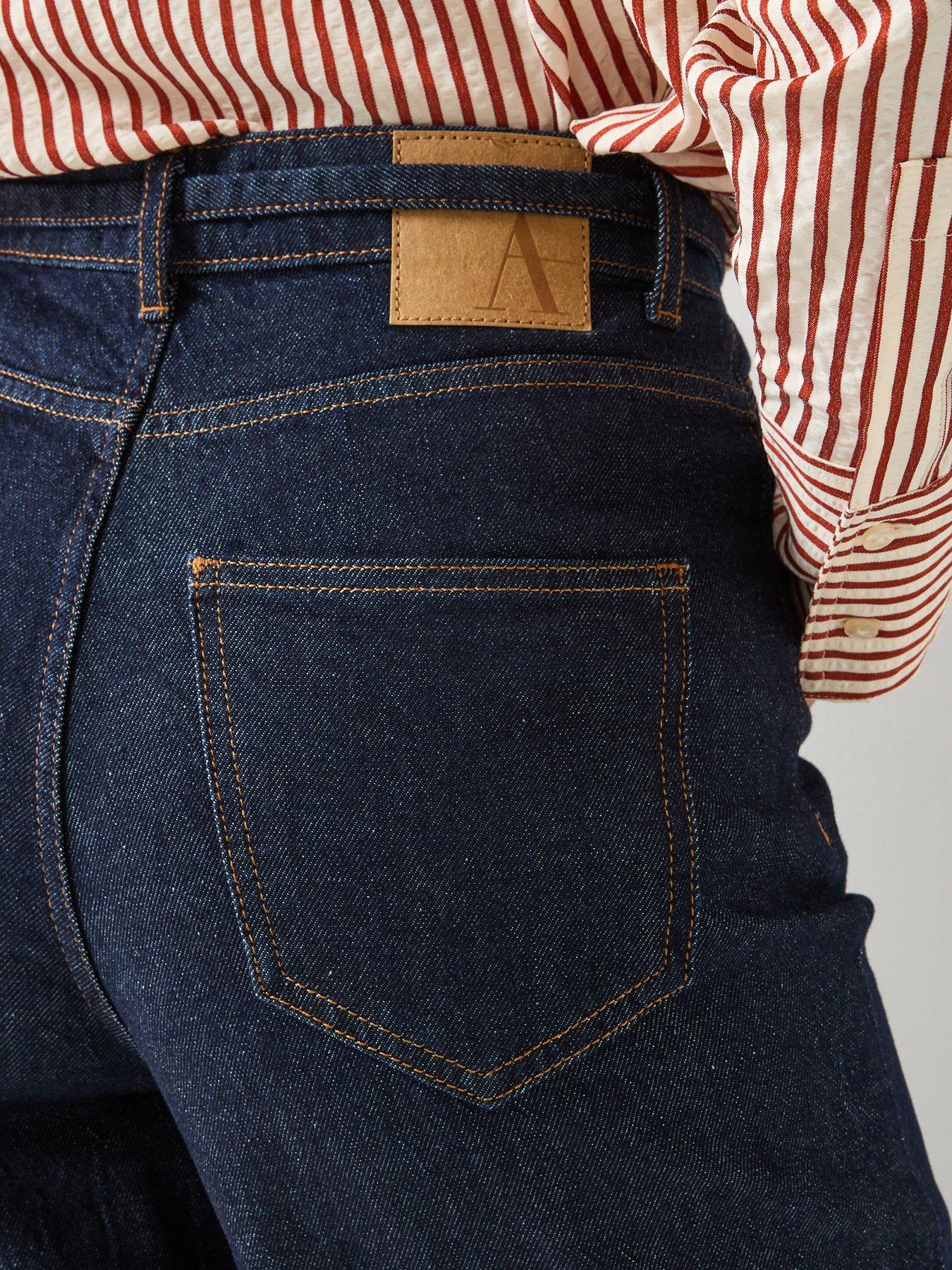  image of aware-high-ride-belted-wide-jeans-blue