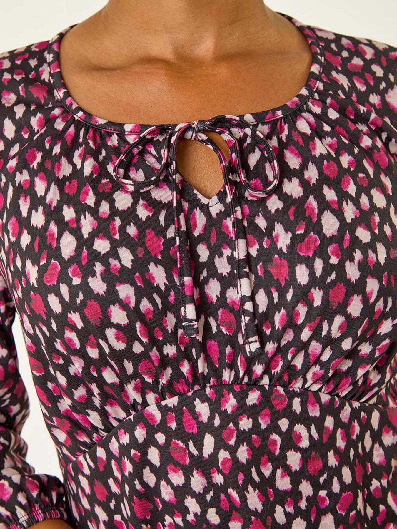  image of roman-petite-spot-tie-front-dress-pink