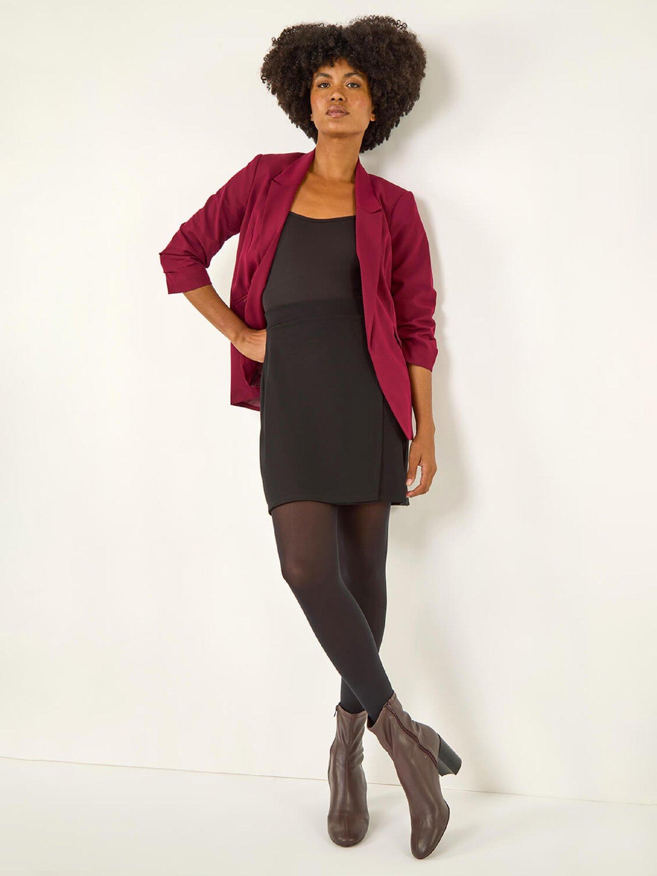  image of roman-wrap-a-line-stretch-skirt-black