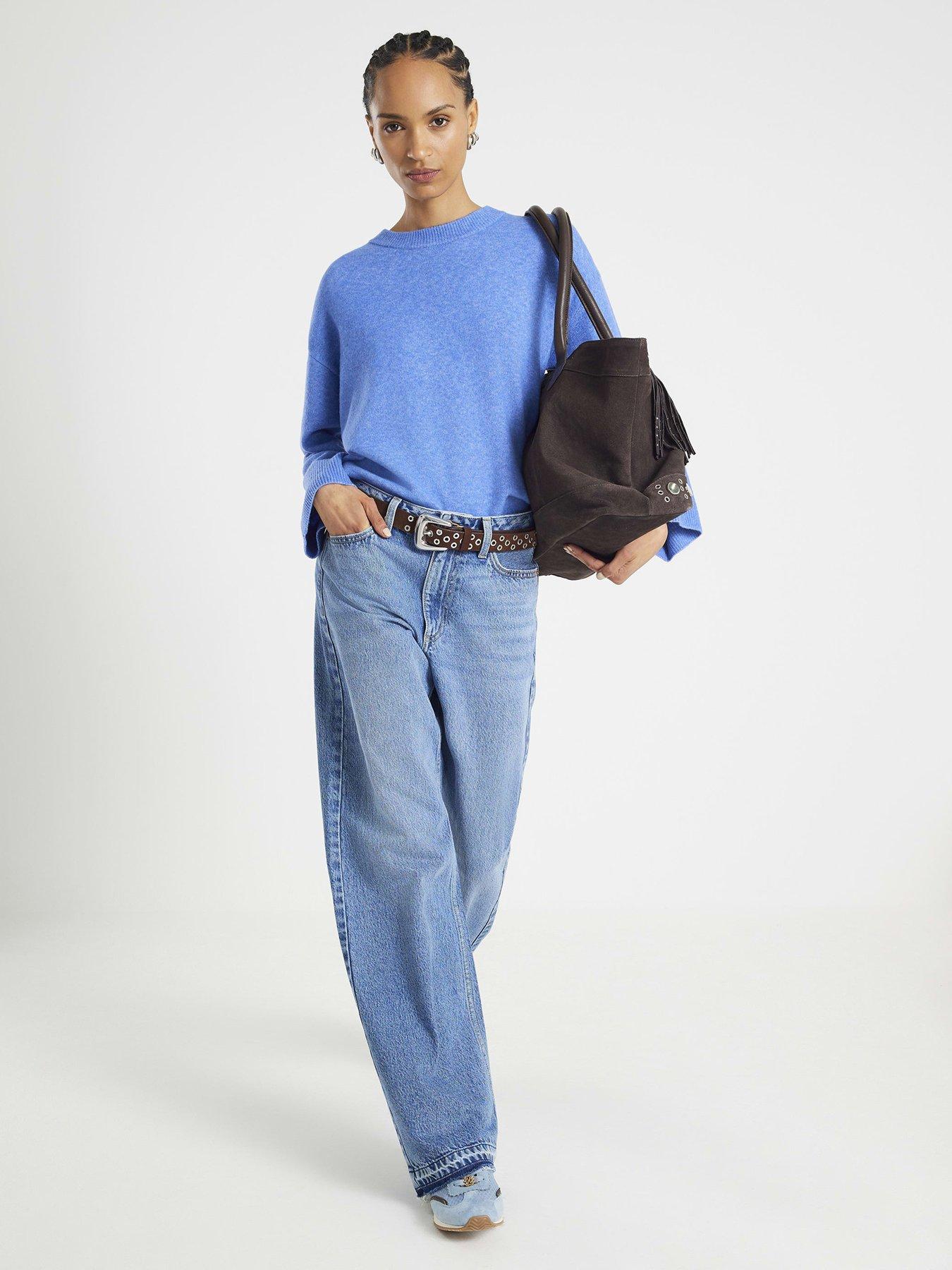  image of river-island-crew-jumper-blue