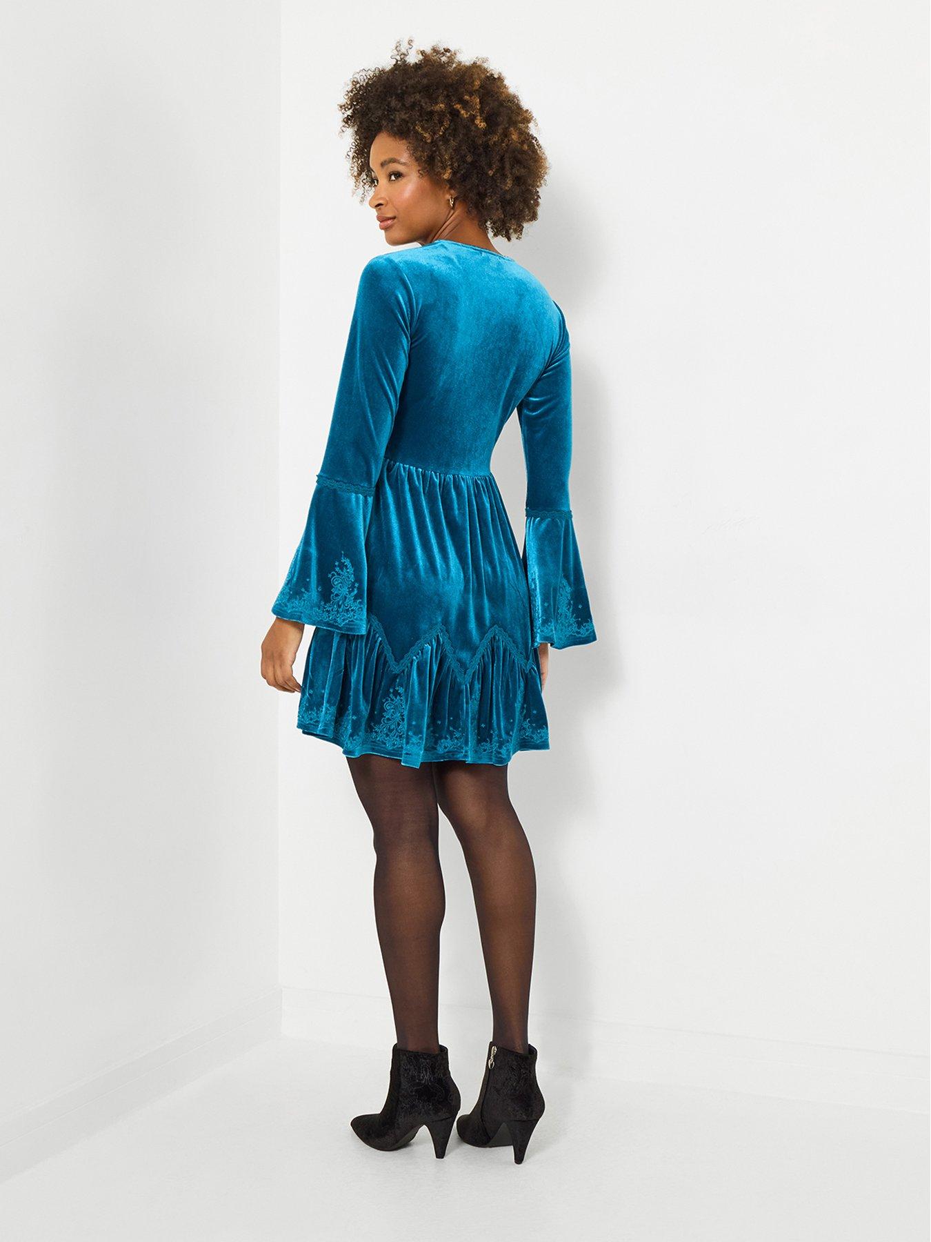 Image 2 of 7 of Joe Browns Bright And Beautiful Velvet Tunic Top - Blue