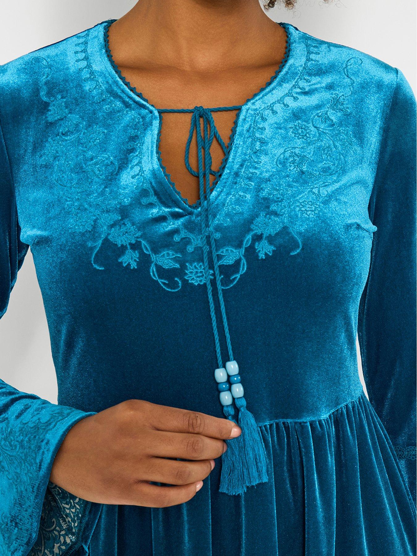 Image 4 of 7 of Joe Browns Bright And Beautiful Velvet Tunic Top - Blue