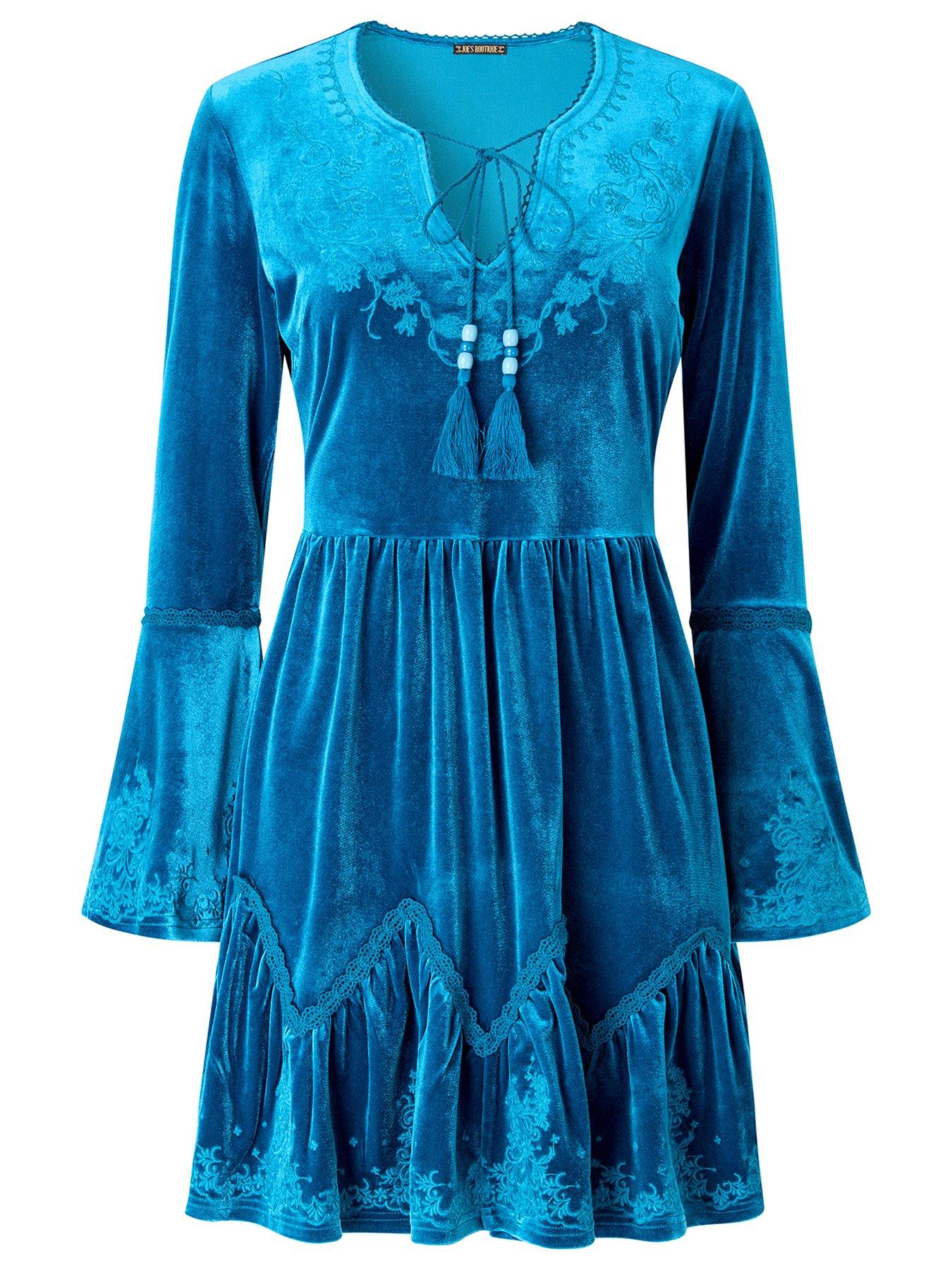 Image 7 of 7 of Joe Browns Bright And Beautiful Velvet Tunic Top - Blue