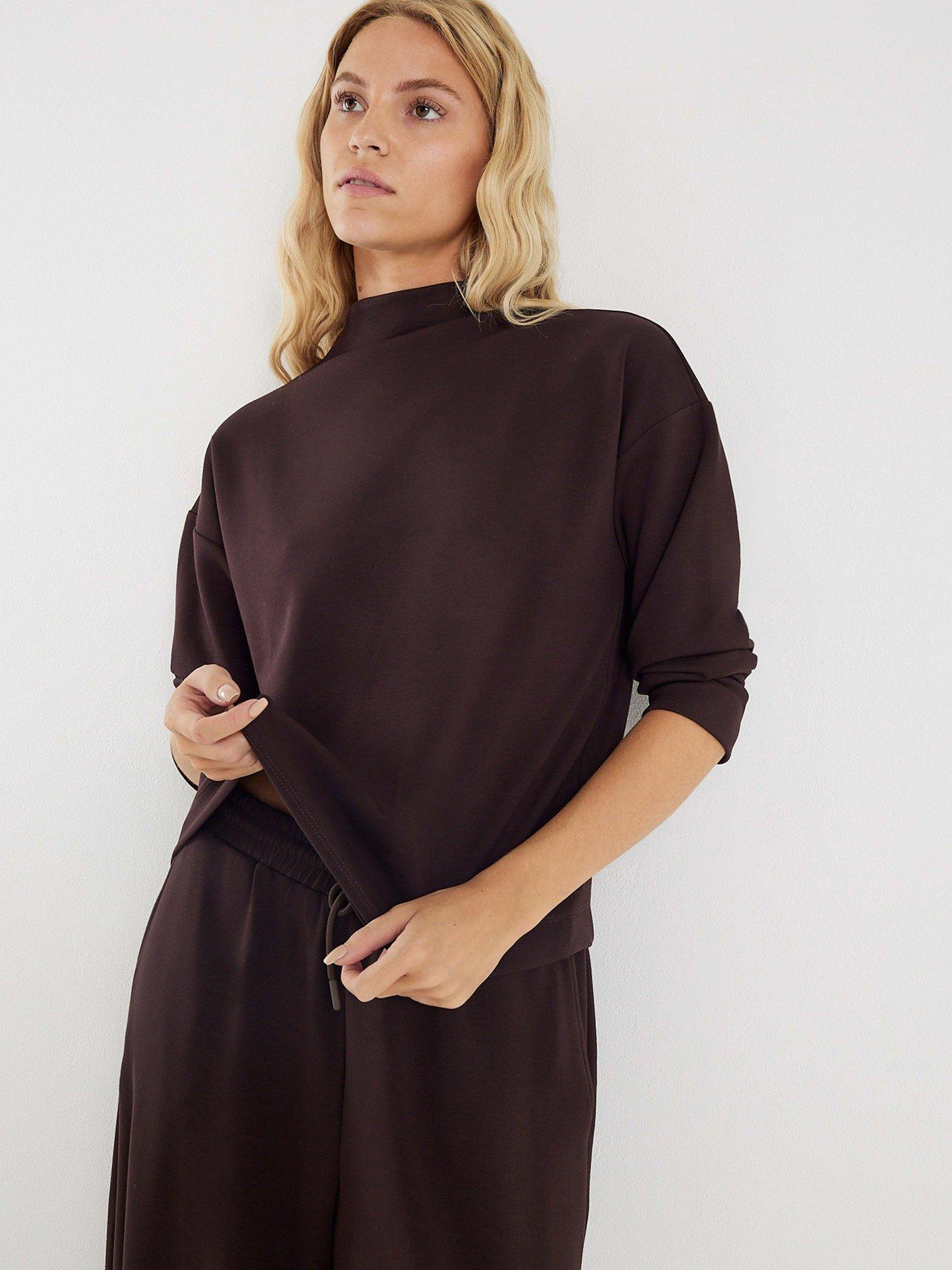 Image 1 of 4 of River Island Premium Long Sleeve Top - Brown
