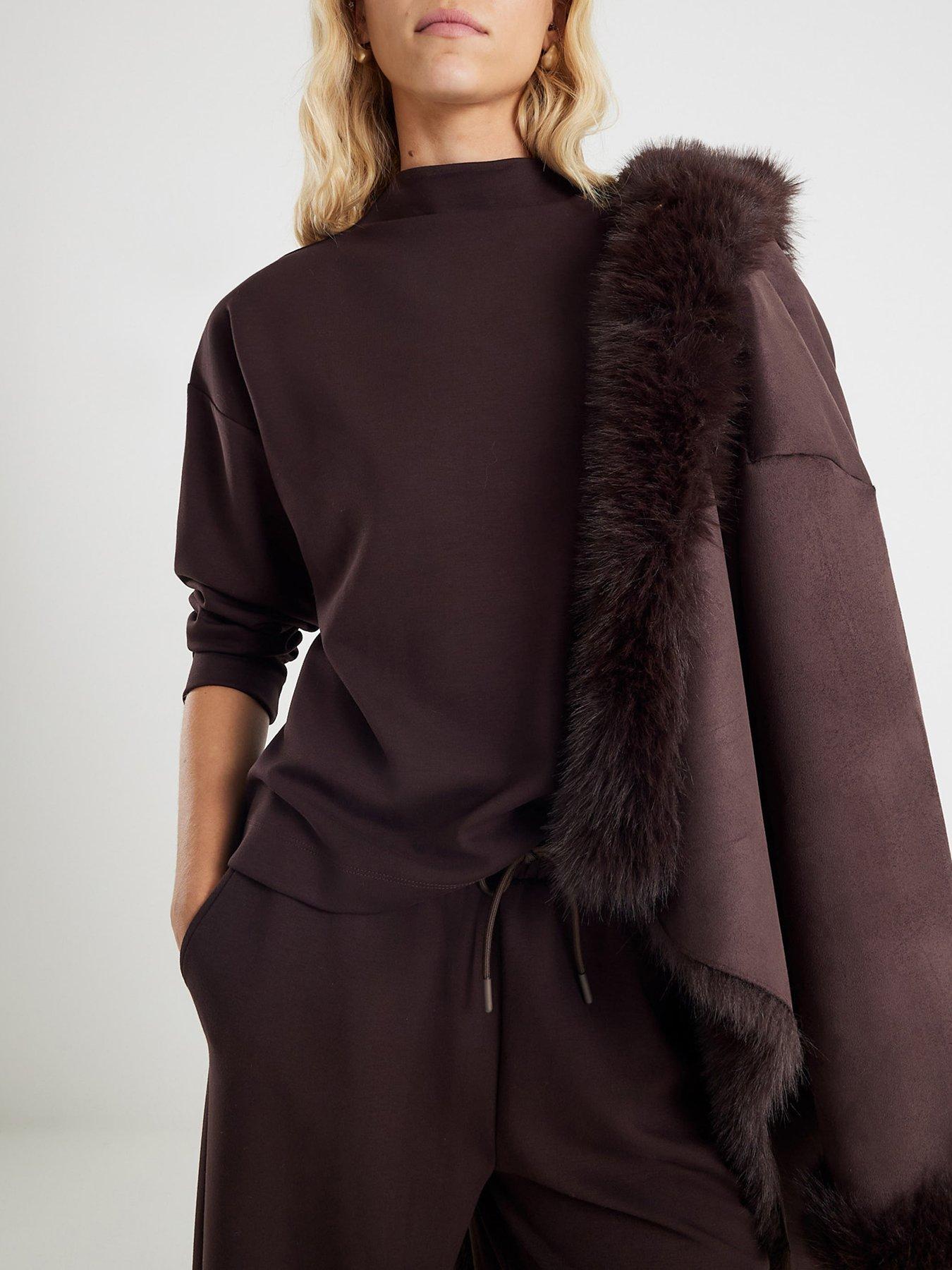 Image 4 of 4 of River Island Premium Long Sleeve Top - Brown