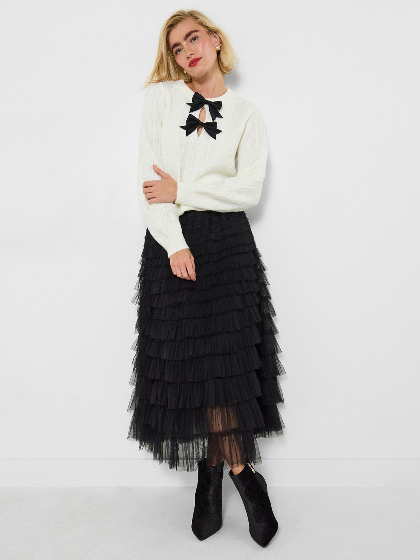  image of joe-browns-penelope-tulle-tiered-skirt-black