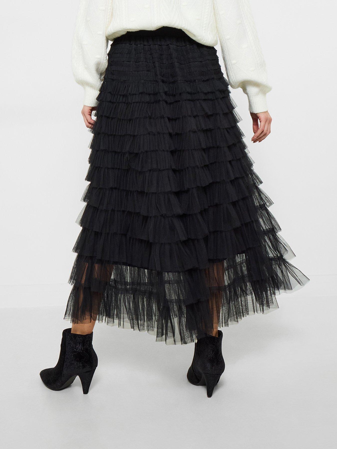  image of joe-browns-penelope-tulle-tiered-skirt-black