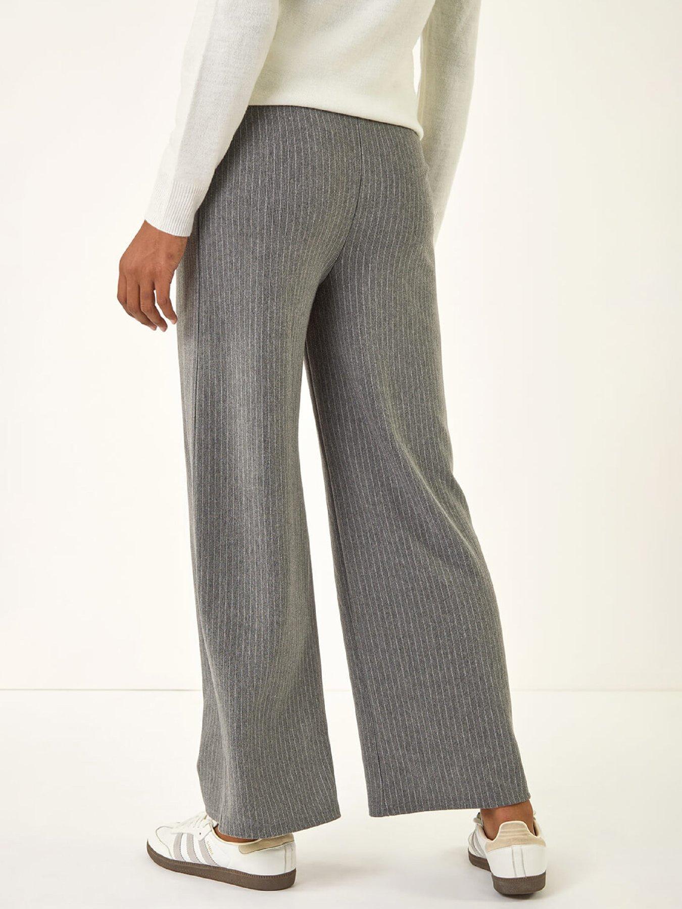  image of roman-pinstripe-jersey-stretch-trousers-charcoal