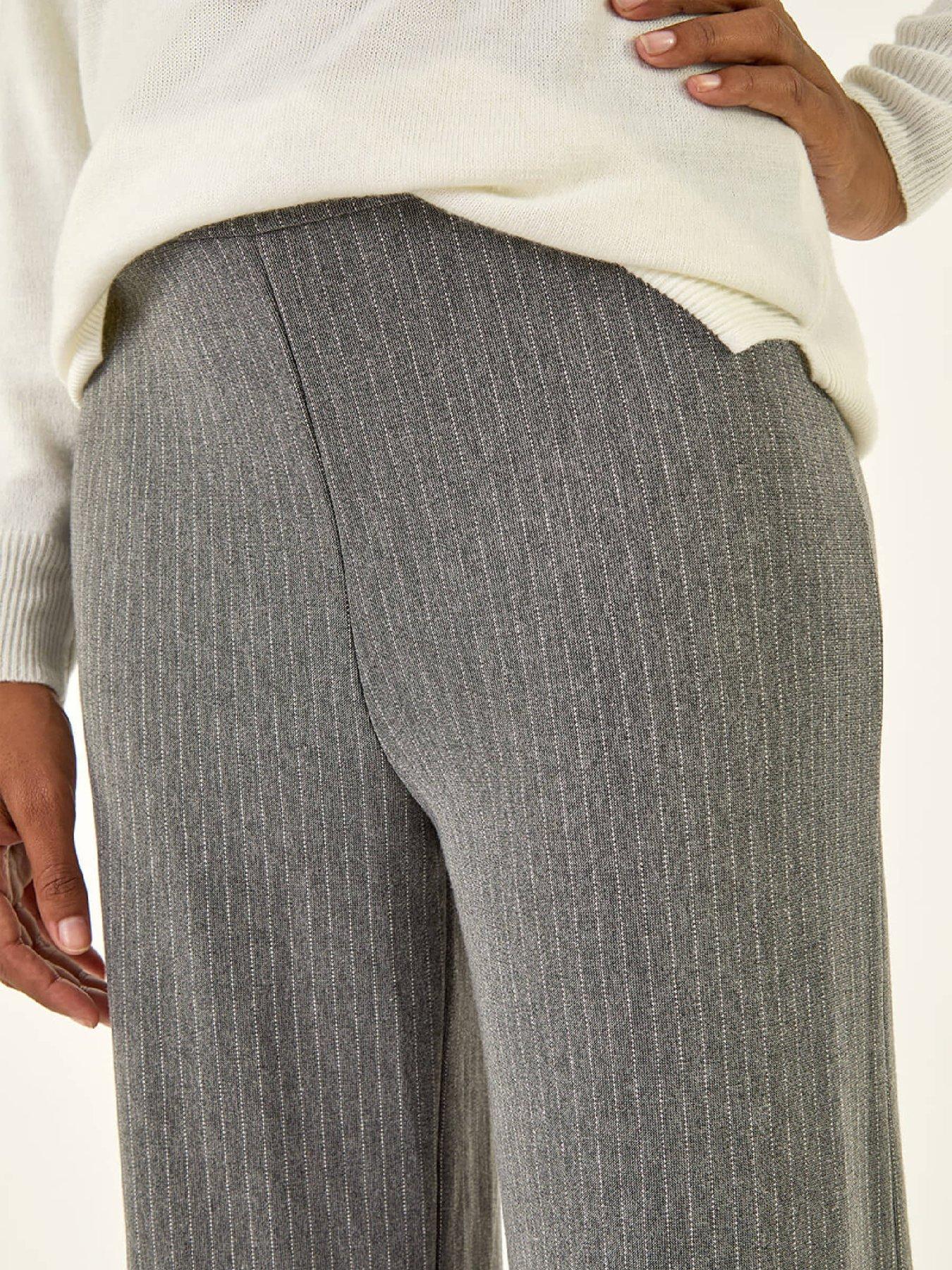  image of roman-pinstripe-jersey-stretch-trousers-charcoal