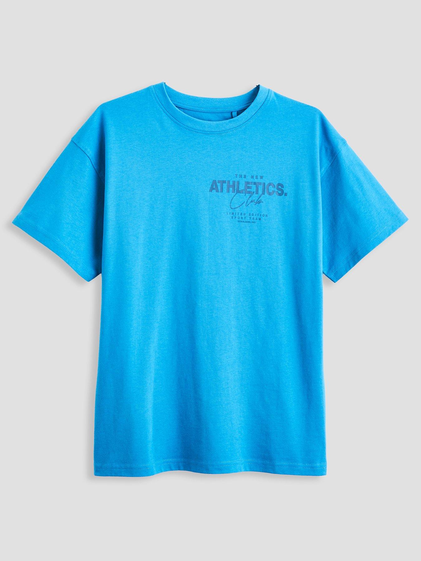 The Very Collection Boys Athletic Sport Short Sleeve T-Shirt - Blue
