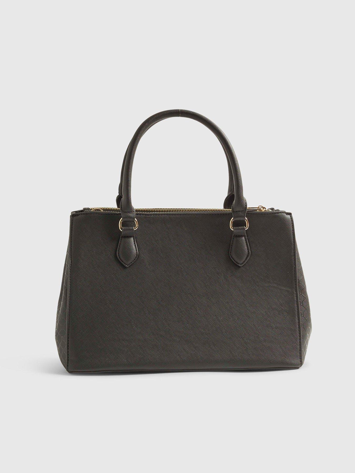 Image 3 of 6 of River Island Large Tri-Comp Webbing Tote Bag - Black