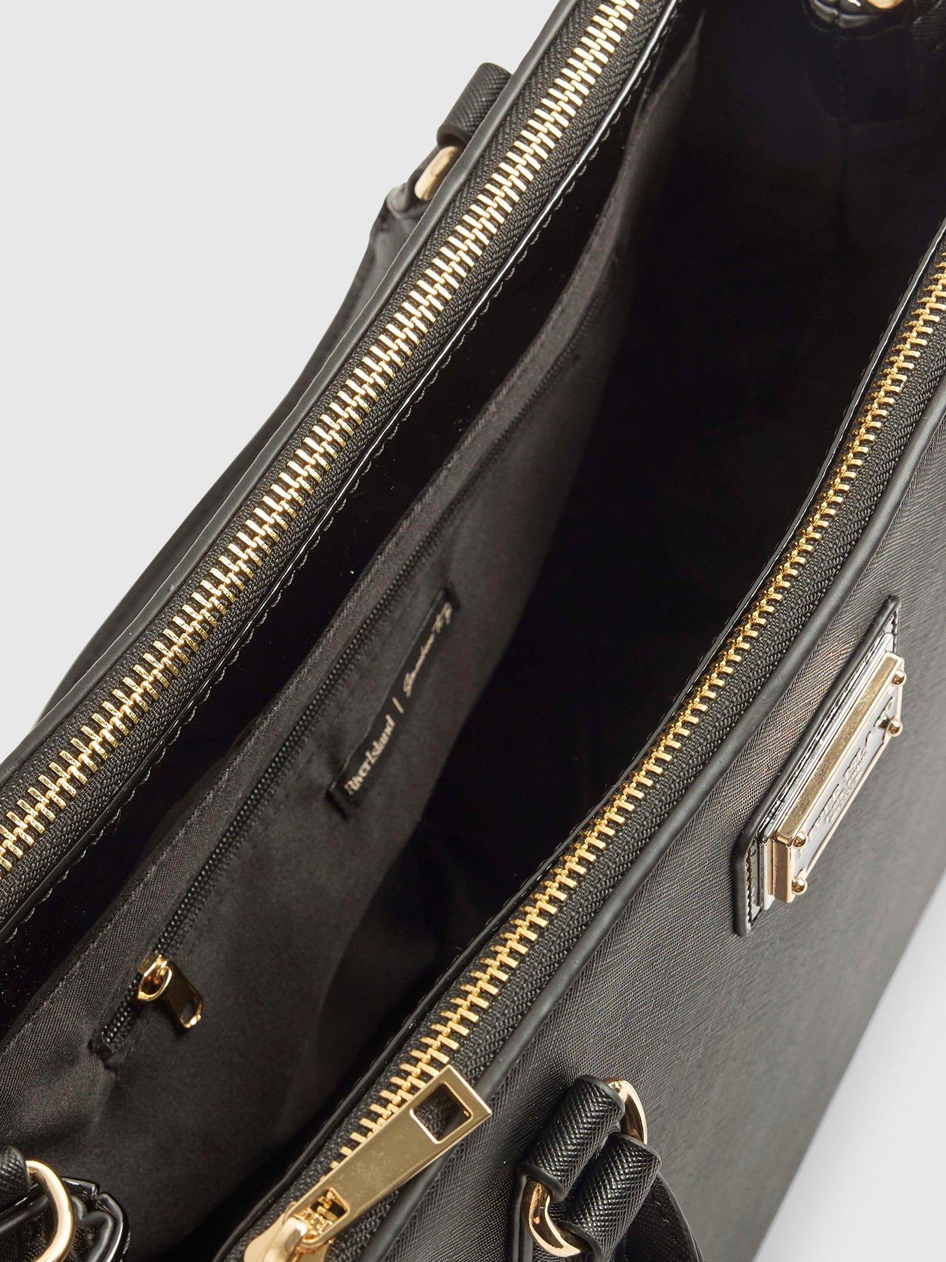 Image 5 of 6 of River Island Large Tri-Comp Webbing Tote Bag - Black