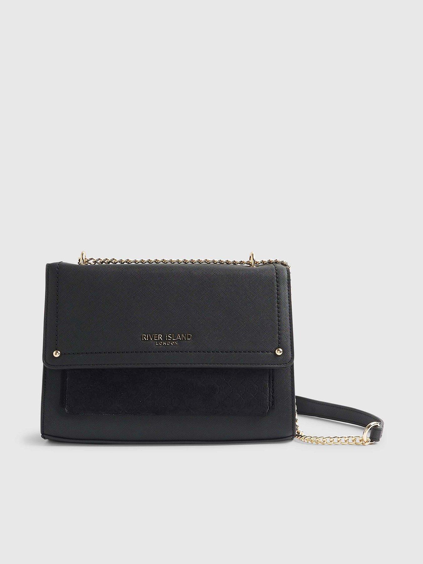  image of river-island-black-monogram-pocket-front-shoulder-bag