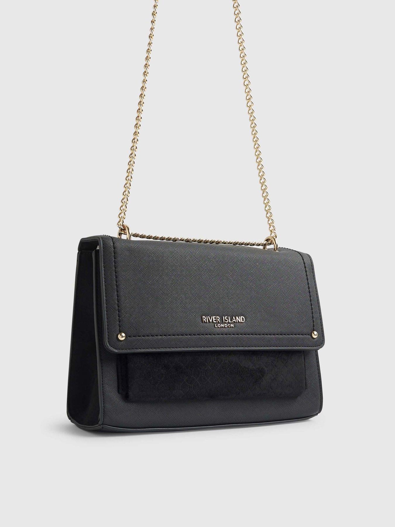  image of river-island-black-monogram-pocket-front-shoulder-bag