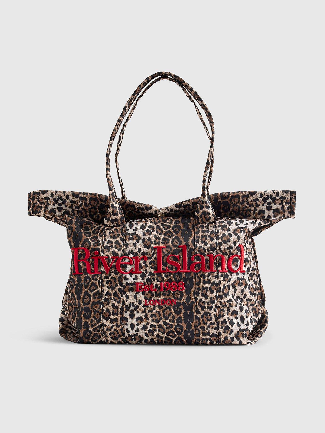 stillFront image of river-island-leo-roll-top-holdall-bag-beige