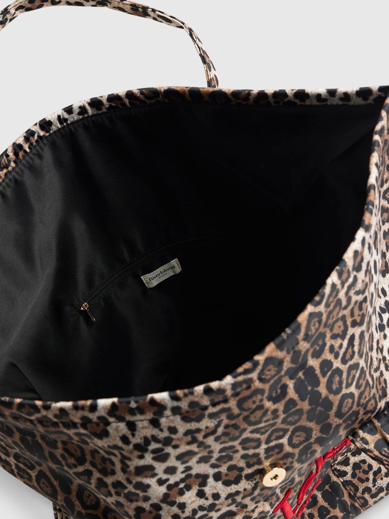  image of river-island-leo-roll-top-holdall-bag-beige