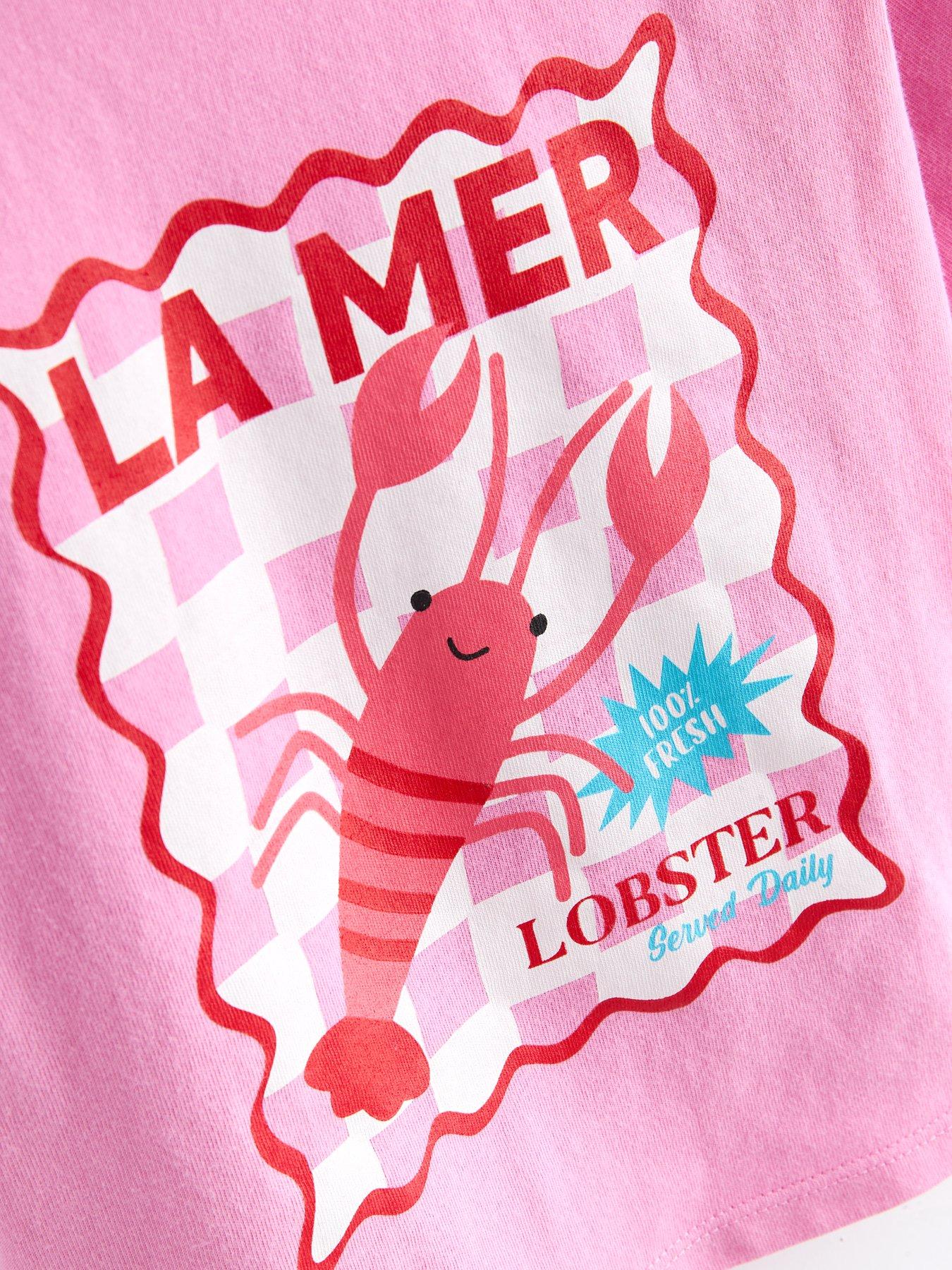 Image 3 of 5 of The Very Collection Stripe Lobster Shortie Pyjamas - Pink