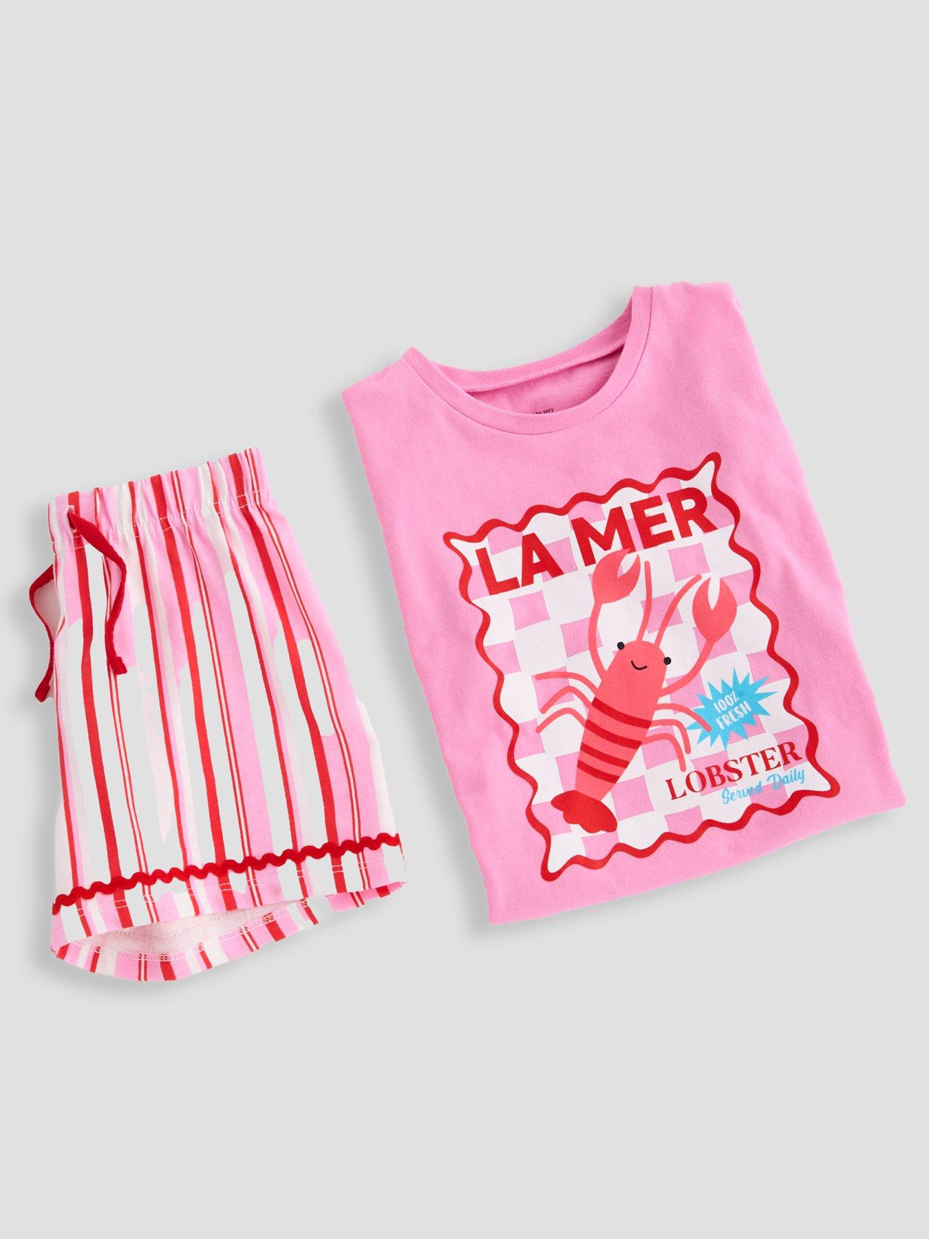 Image 4 of 5 of The Very Collection Stripe Lobster Shortie Pyjamas - Pink