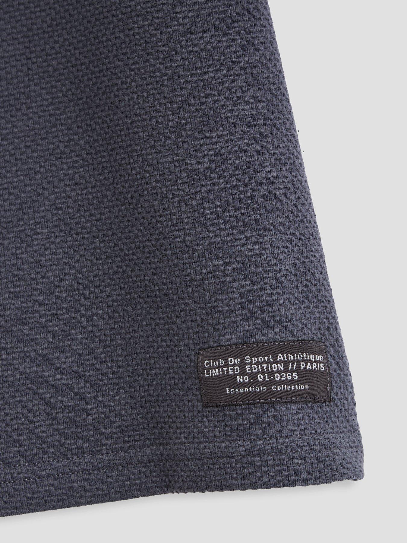 Image 3 of 6 of The Very Collection Boys Waffle Label Detail Tshirt And Shorts Set - Black