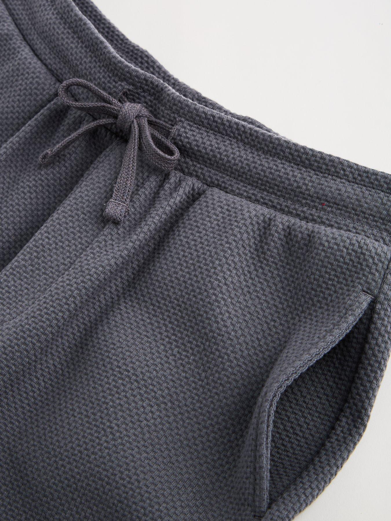 Image 5 of 6 of The Very Collection Boys Waffle Label Detail Tshirt And Shorts Set - Black